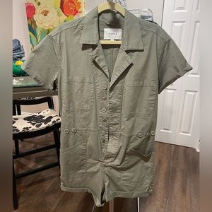 Pistola army green shorts romper